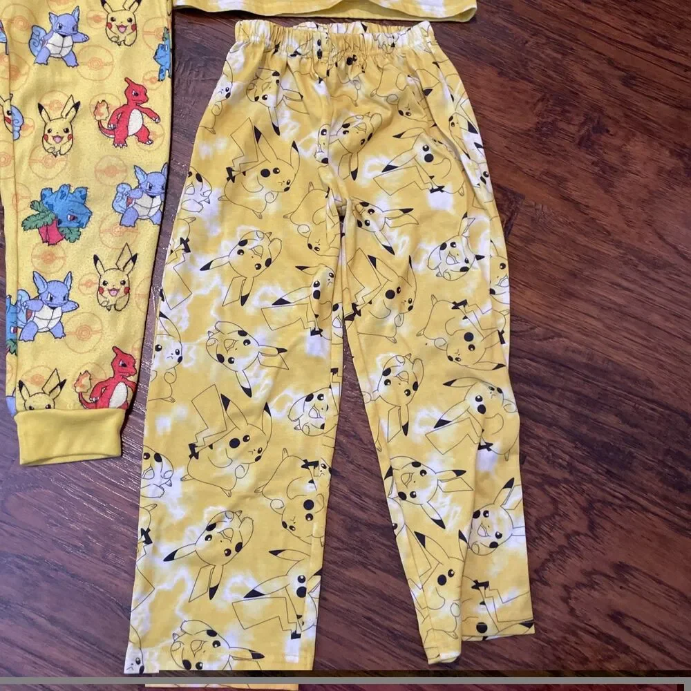Pokemon Boys Pajamas Sizes 4-5 & 6 Yellow Pikachu